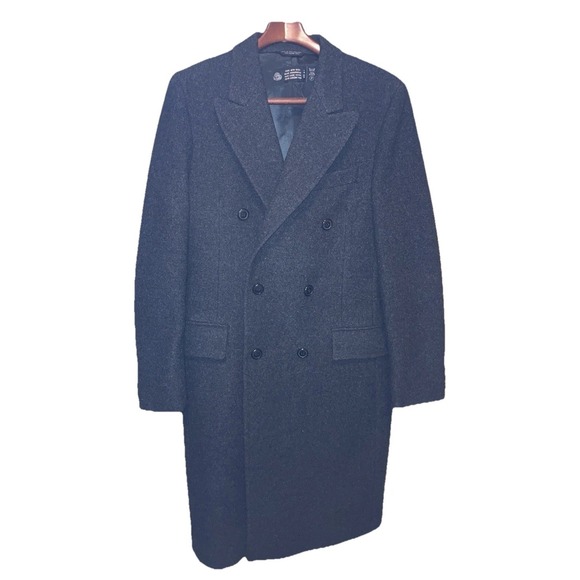 The American Male Other - Vintage 80s Pure Wool Overcoat Men's 40R Double Breasted European American Male